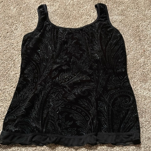 Cocomo Tops - Elegant Black Sparkly Tank Top